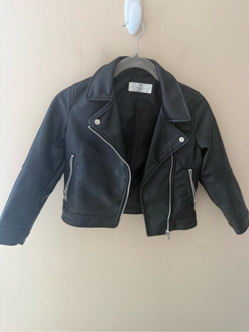 H&M leather bomber jacket size 6-7 - Picture 2 of 7
